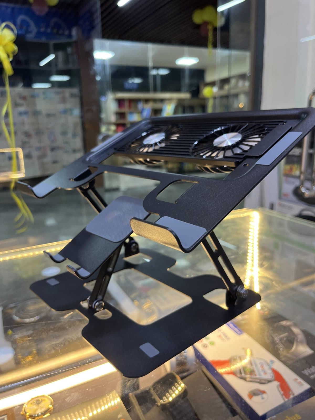 Dual-Fan Ergonomic Laptop Cooling Stand