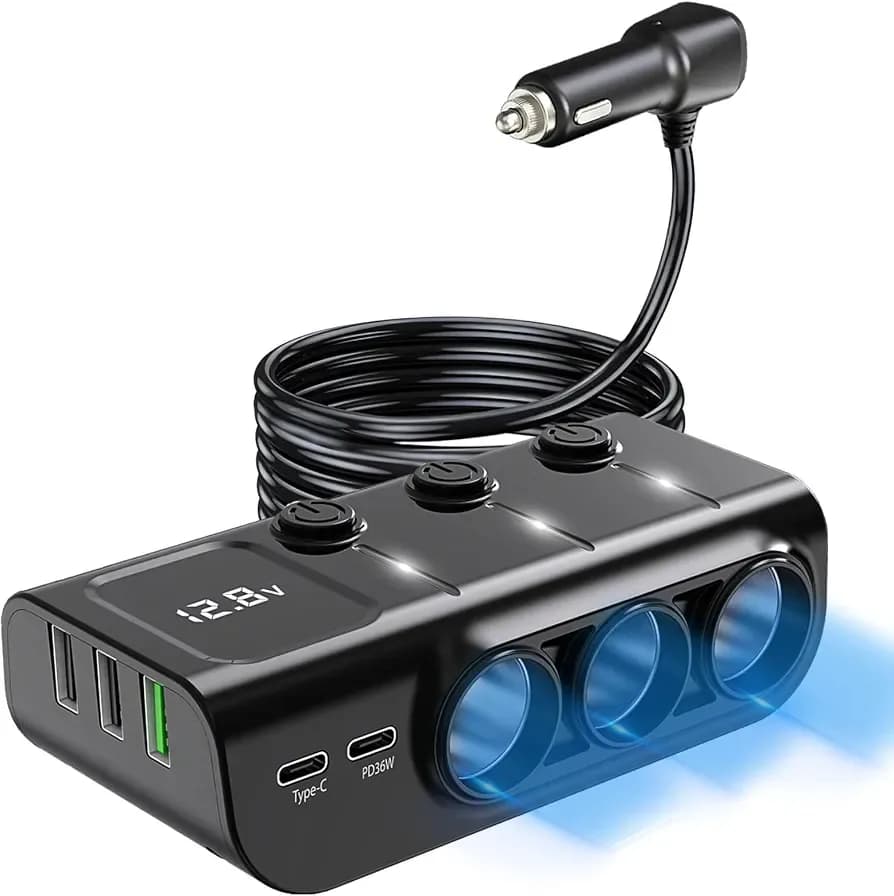 ⚡ Earldom CS4 120W Multi-Port In-Car Charger Splitter 🚗💨
