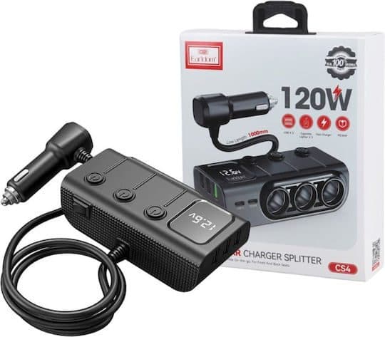 ⚡ Earldom CS4 120W Multi-Port In-Car Charger Splitter 🚗💨